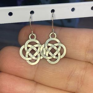 NEW Celtic Knot Earrings Silver tone